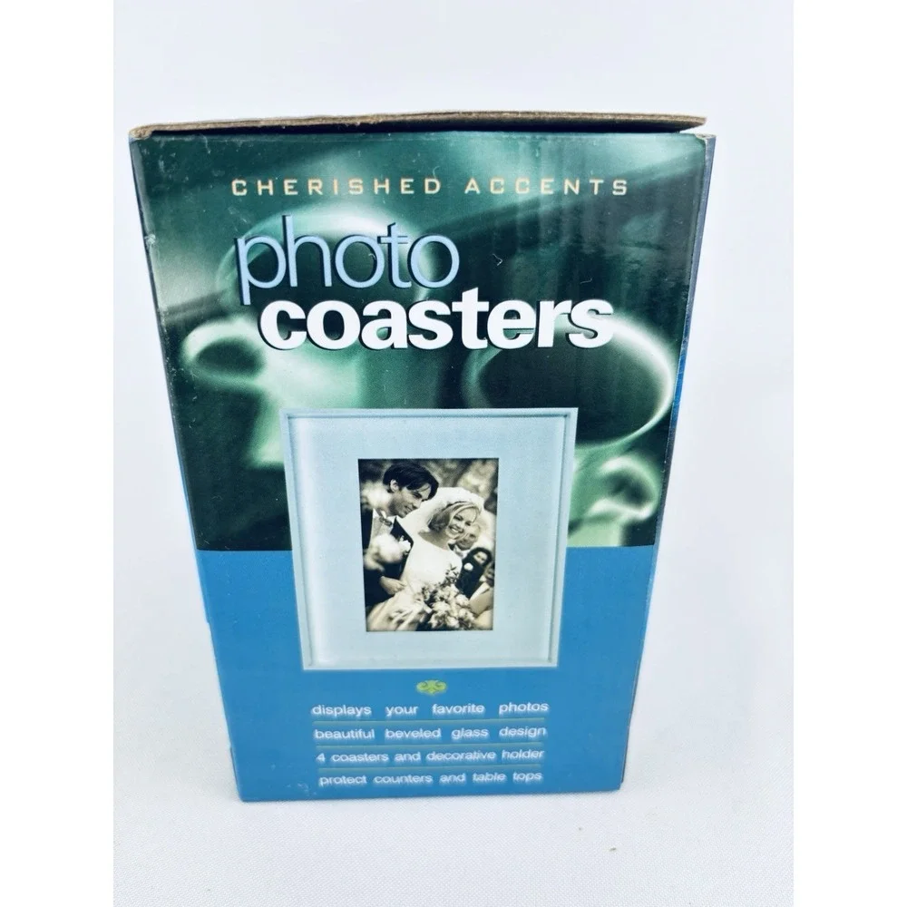 NEW Cherished Accents Photo Coasters Set‎ of 4 - Vintage